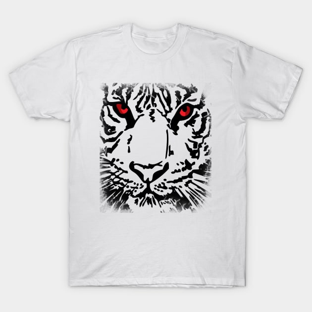 White Tiger T-Shirt by fyrrewolf